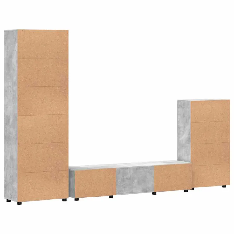 TV spintelių komplektas su stalčių FLORIN 3 pcs Betono pilka