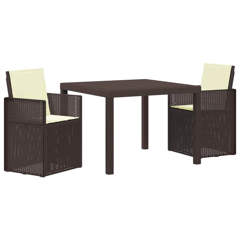 Sodo valgomojo komplektas su pagalve 3 pcs Ruda ir kreminė PP