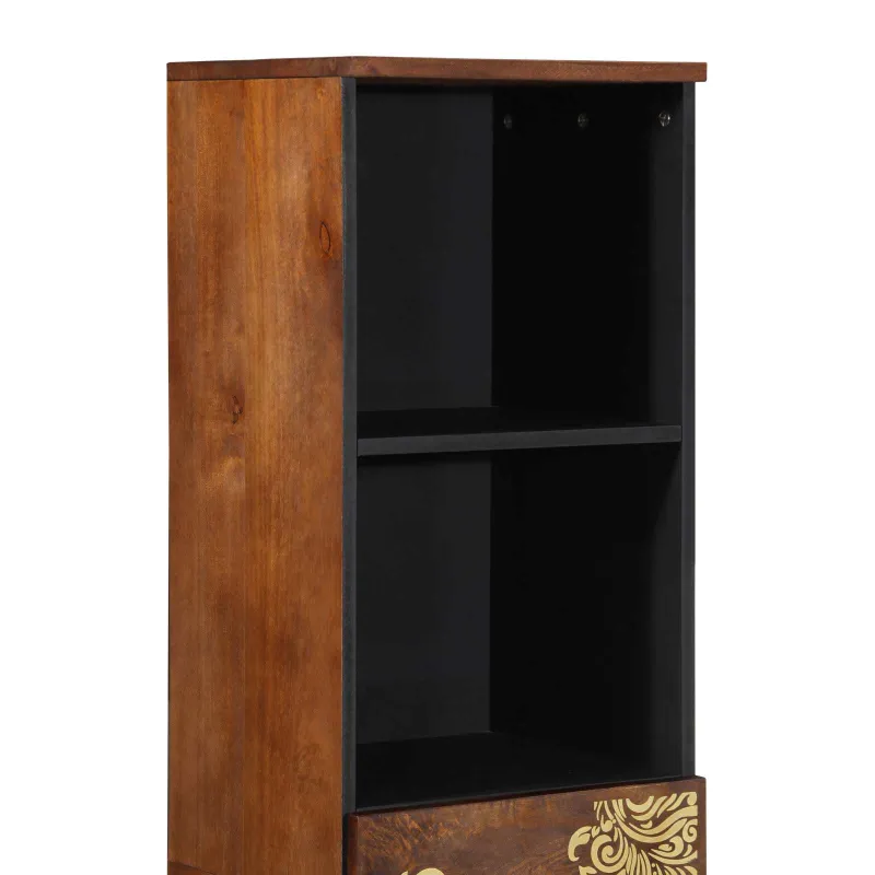 Vonios spintelė honey brown 38 x 33 x 160 cm Kietas mango medis