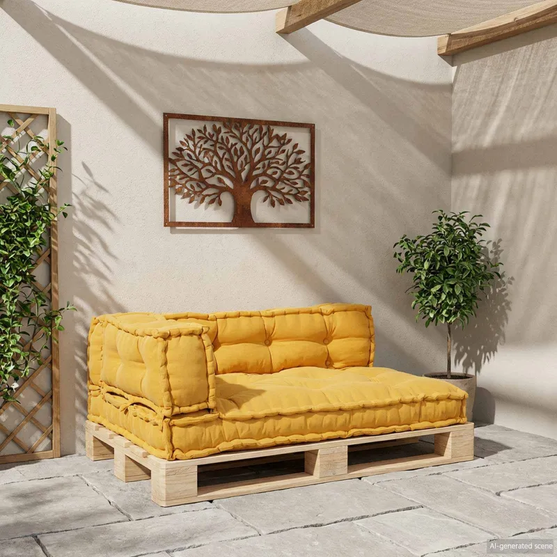 Šiuolaikinis sofos pagalvėlė 3 pcs Geltona 120 x 80 x 38 cm