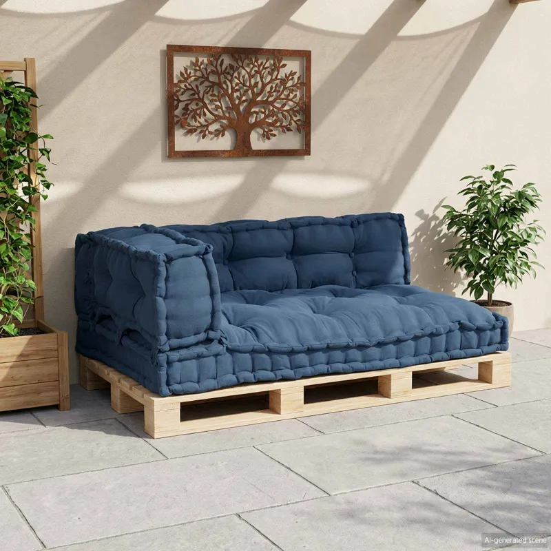 Šiuolaikinis sofos pagalvėlė 3 pcs Indigo 120 x 80 x 38 cm