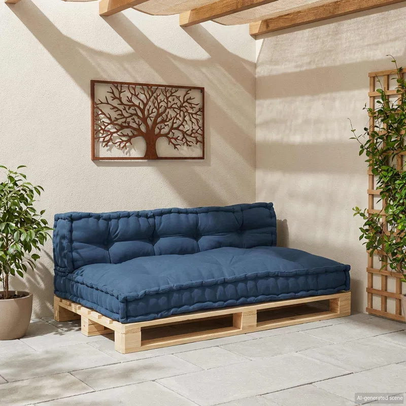 Šiuolaikinis sofos pagalvėlė 2 pcs Indigo 120 x 80 x 38 cm
