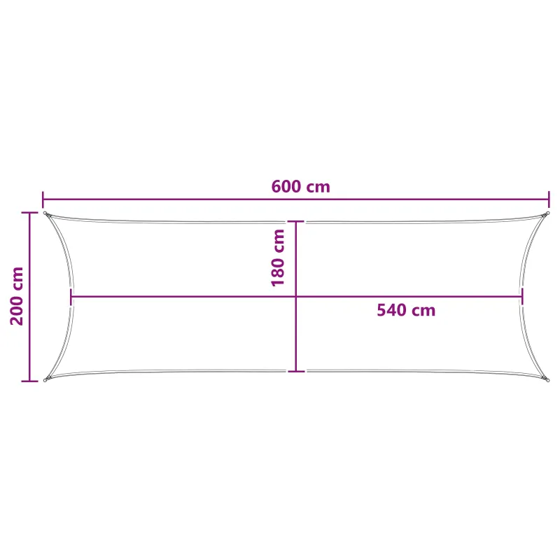 Saulės šešėlio audinys Balta 2 x 6 m HDPE