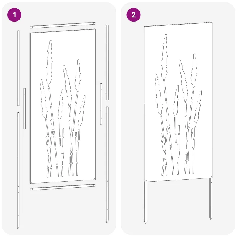 Sodo privatumo ekranas Sidabro 50 x 140 cm Nerūdijantis plienas