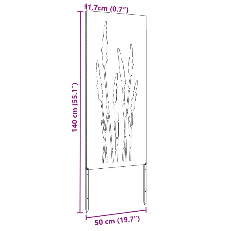 Sodo privatumo ekranas Sidabro 50 x 140 cm Nerūdijantis plienas