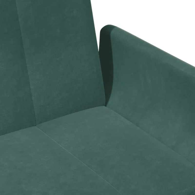 Dvivietė sofa-lova su pakoja, tamsiai žalios spalvos, aksomas