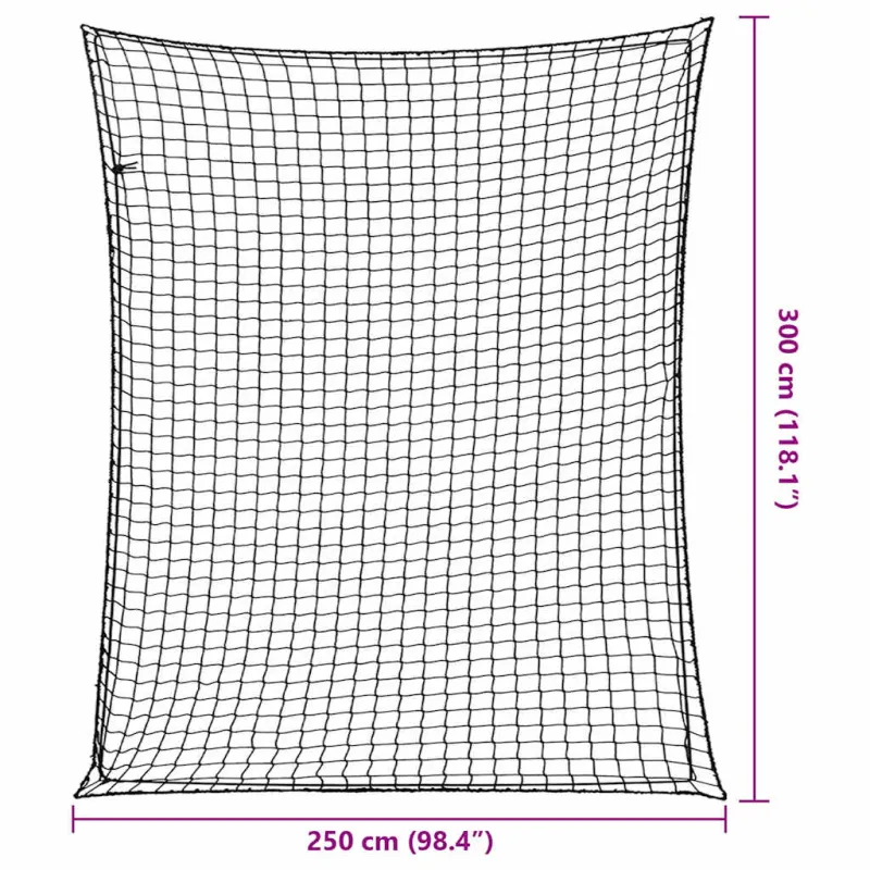 Priekabos tinklas su elastine virve, juodas, 3x2,5m, PP