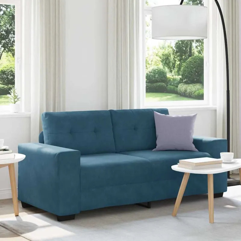 Dvivietė sofa, mėlyna, 180x77x82 cm, aksomas