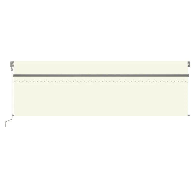 Automatinė markizė su uždanga/LED/vėjo jutikliu, kreminė, 5x3m