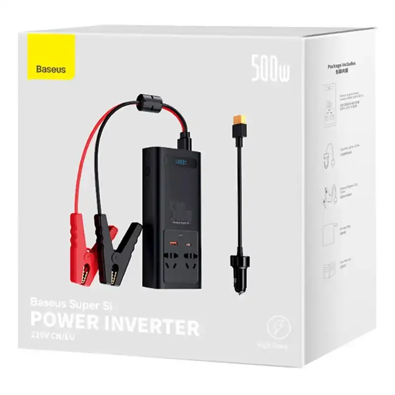 Power Inverter Baseus 500W (220V CN/EU) (black) universal