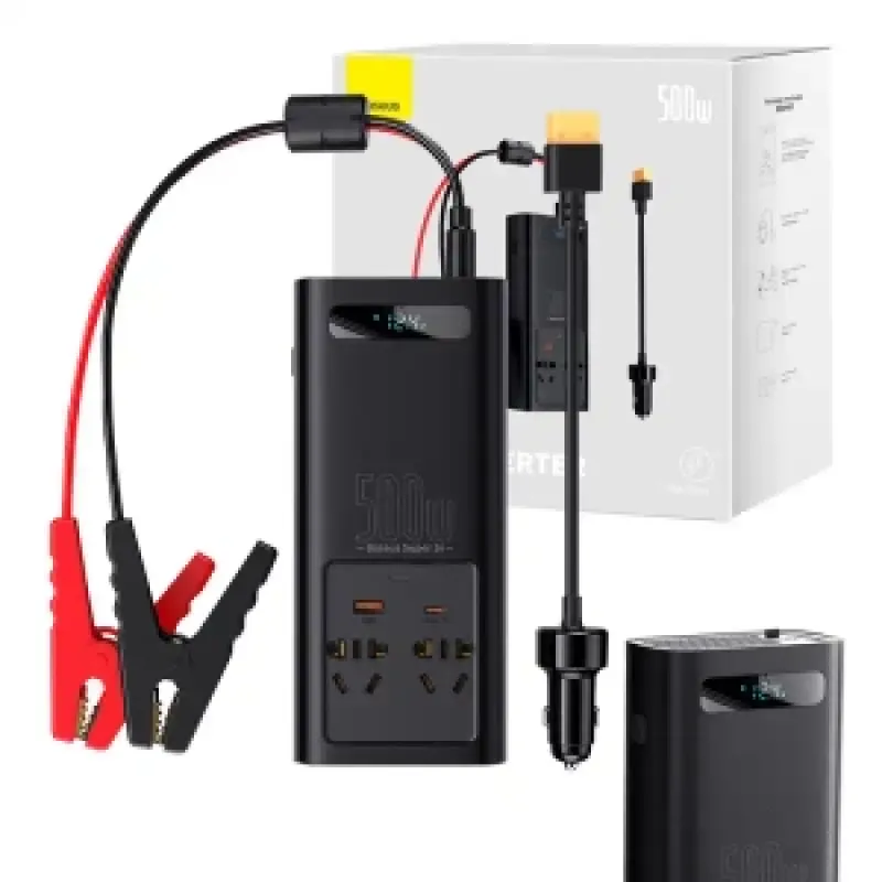 Power Inverter Baseus 500W (220V CN/EU) (black) universal