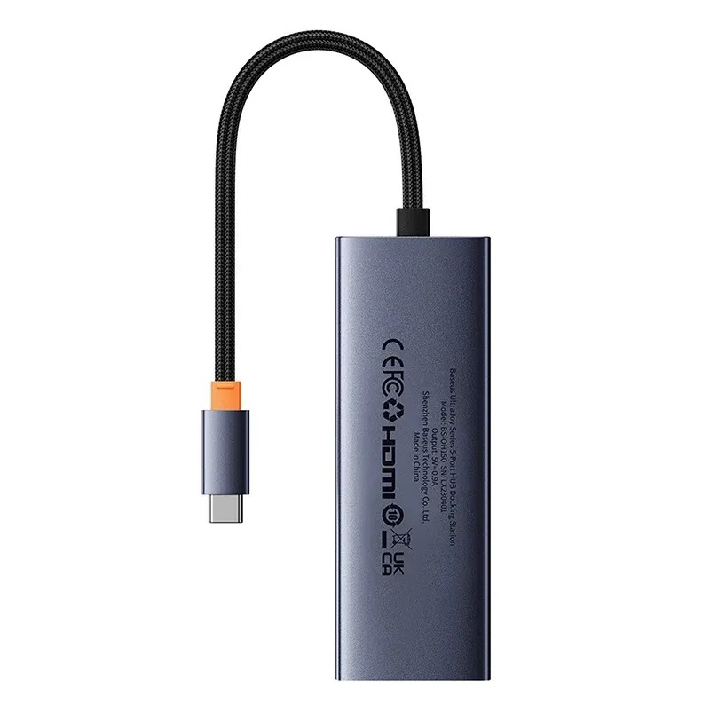 5-in-1 Hub Baseus UltraJoy Series USB-C to HDMI4K@30Hz+3xUSB 3.0+1xPD (grey) universal