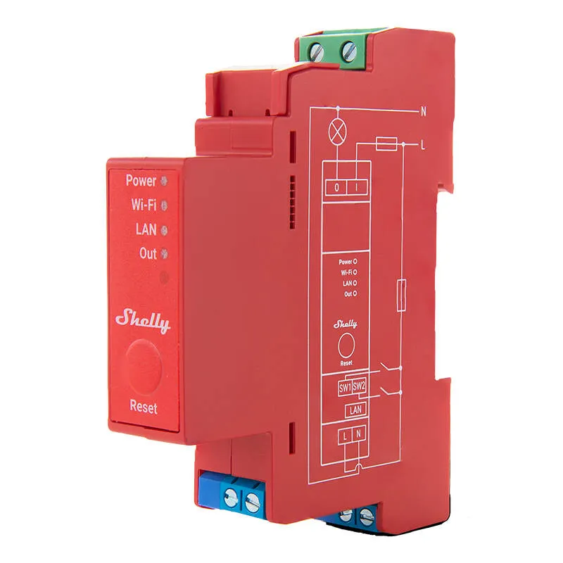 Shelly Pro 1PM DIN Rail Switch with Power measurement, 1 channel, WiFi/LAN universal