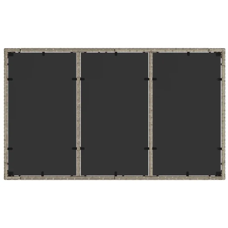 Pöytä lasipintaisella kansilla, harmaa, 150x90x75cm, rattan