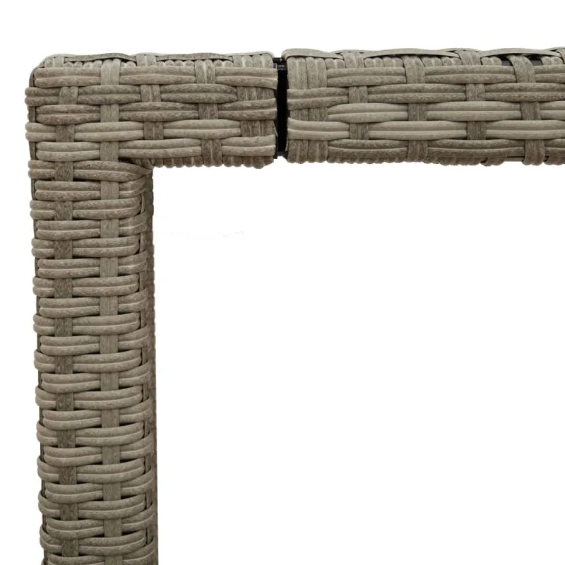 Pöytä lasipintaisella kansilla, harmaa, 150x90x75cm, rattan