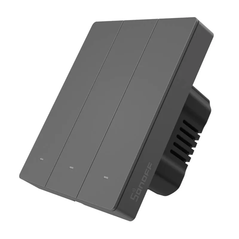 Smart WiFi wall switch SONOFF M5-3C-80 (3-channel, for frame, graphite) universal