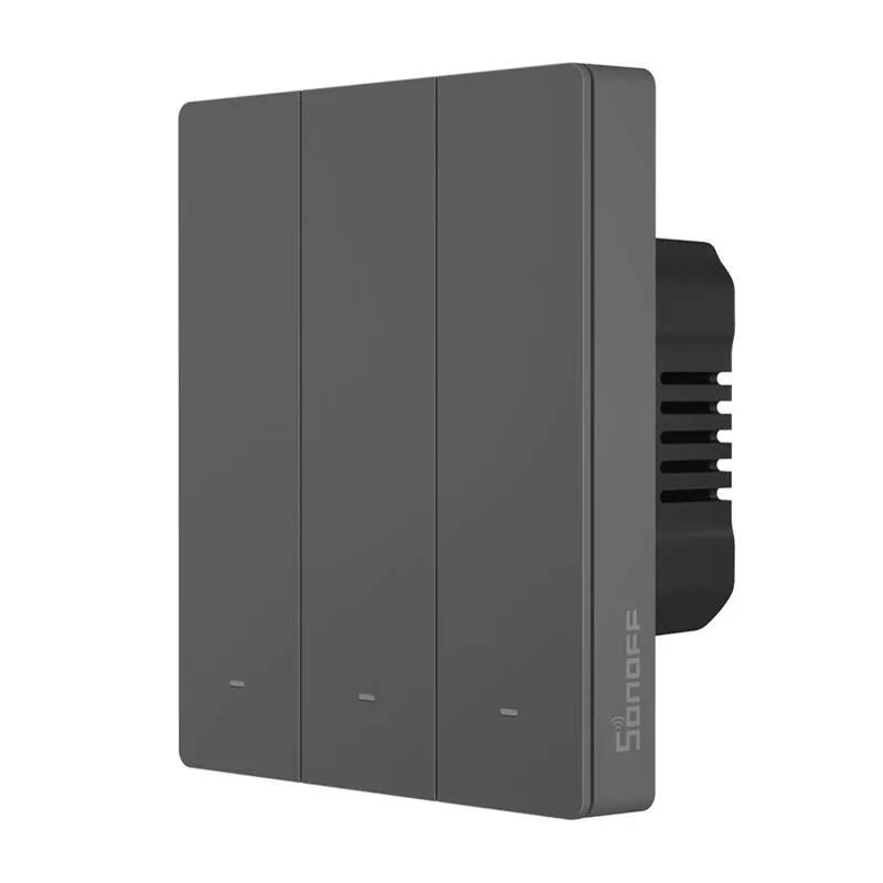 Smart WiFi wall switch SONOFF M5-3C-80 (3-channel, for frame, graphite) universal