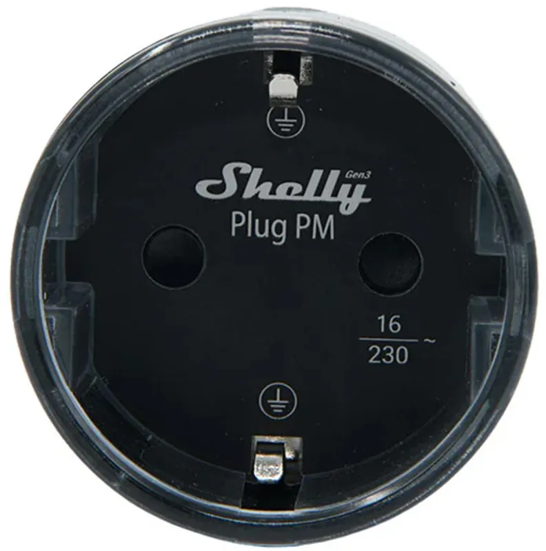 Shelly Plug PM Gen3 Matter 13A smart socket, black universal