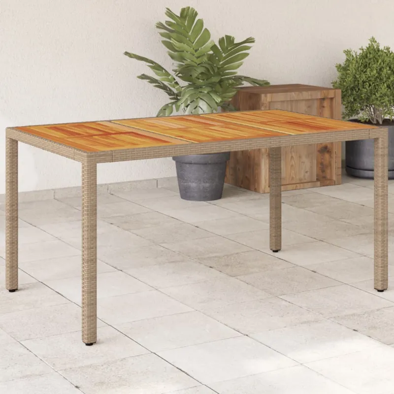 Sodo pöytätaso, hiekka, 150x90x75cm, polyratasta ja akasiapuuta