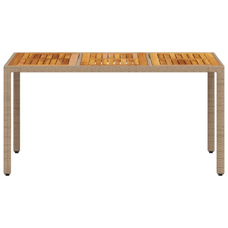 Sodo pöytätaso, hiekka, 150x90x75cm, polyratasta ja akasiapuuta