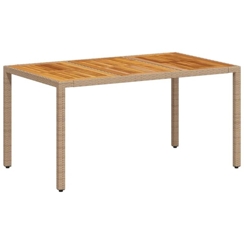 Sodo pöytätaso, hiekka, 150x90x75cm, polyratasta ja akasiapuuta