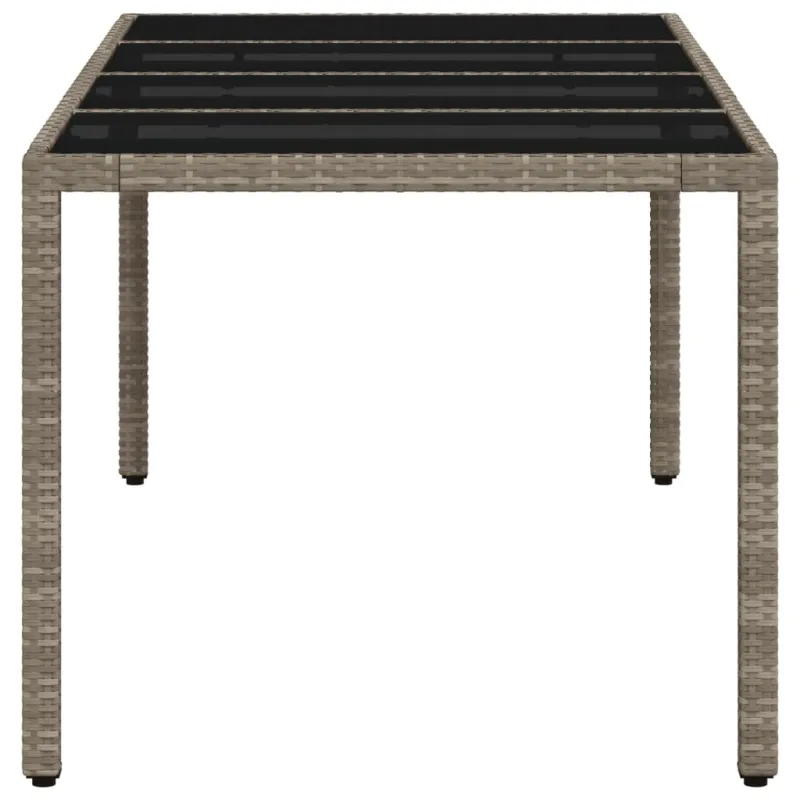 Lautastaso lasikattomalla pinnalla, harmaa, 190x90x75 cm, polyrattana