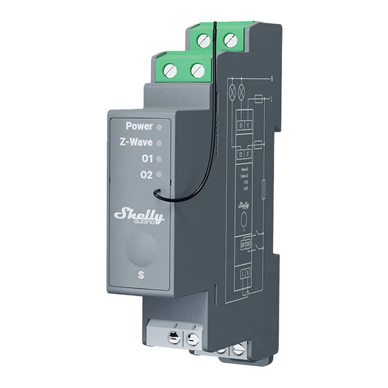Shelly Qubino Pro 2 DIN rail Relay, 2-channel, Z-Wave universal