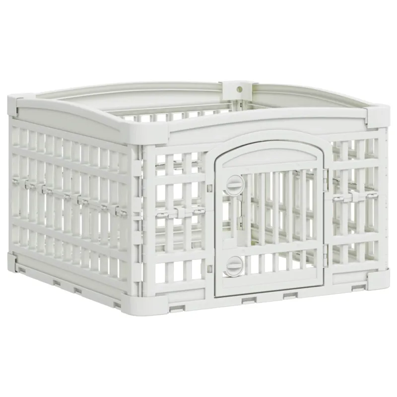 4 panelių šunų žaidimų buferis 60 x 60 x 38 cm Plastmasė Balta