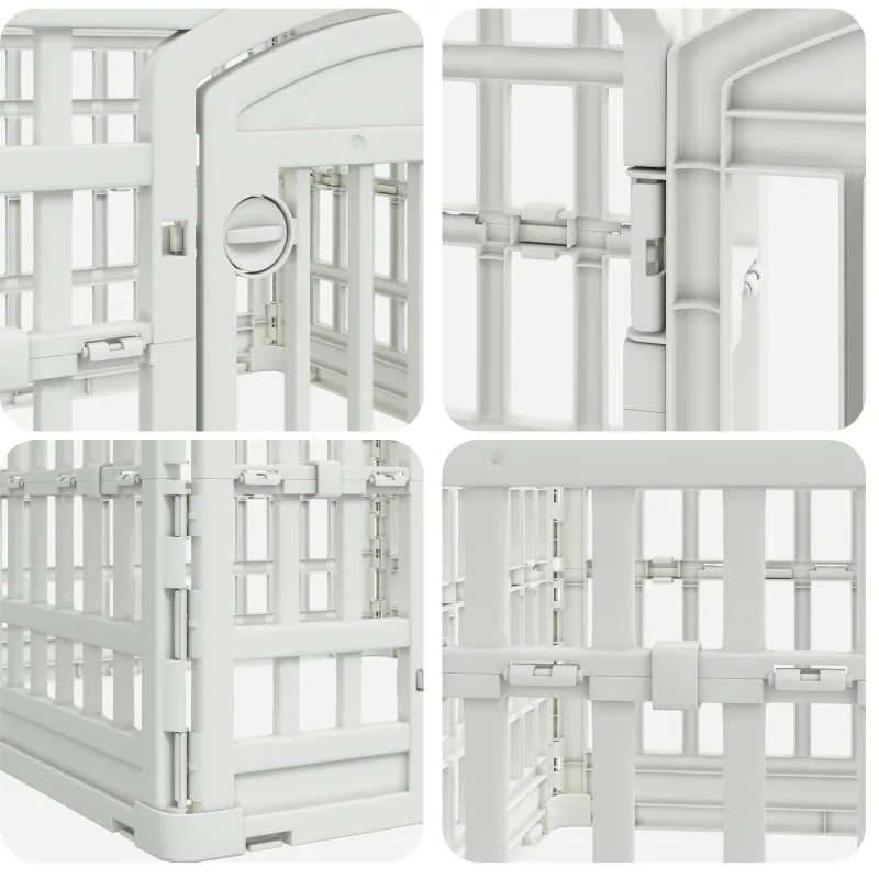 4 panelių šunų žaidimų buferis 60 x 60 x 38 cm Plastmasė Balta