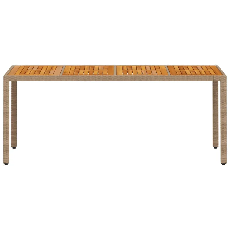 Sodo pöytätaso, hiekka, 190x90x75cm, polyrataska ja akasia