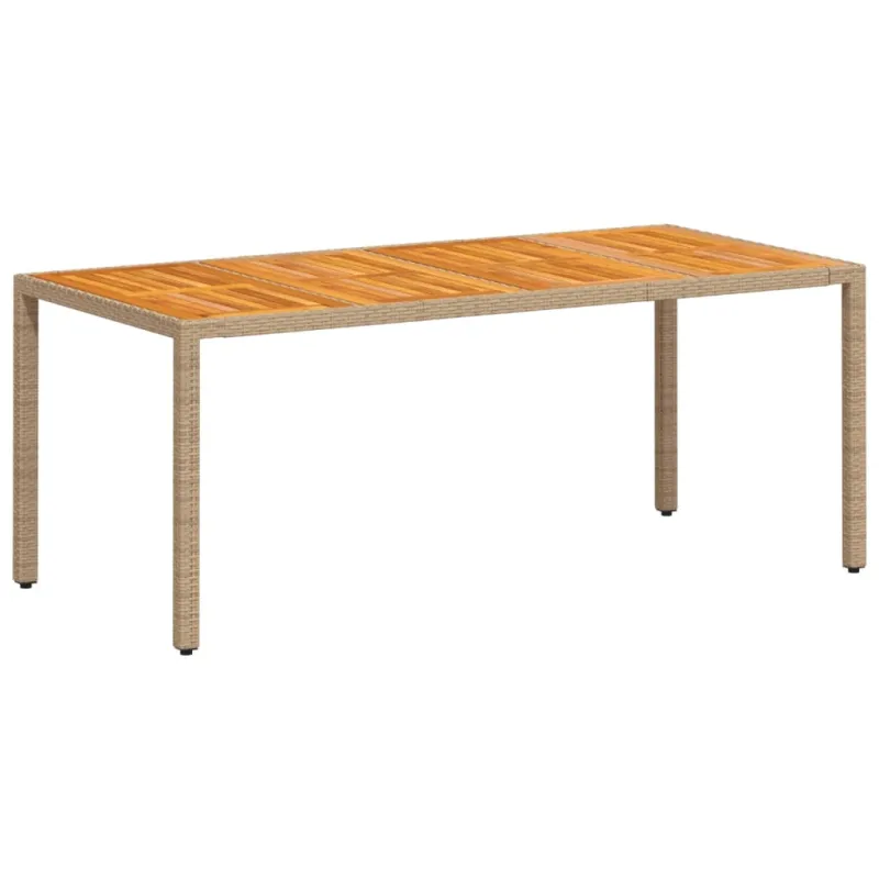 Sodo pöytätaso, hiekka, 190x90x75cm, polyrataska ja akasia