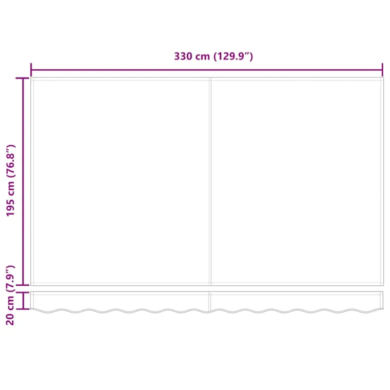 Ištraukiama markizė Vyšninė 350 x 200 cm audinys