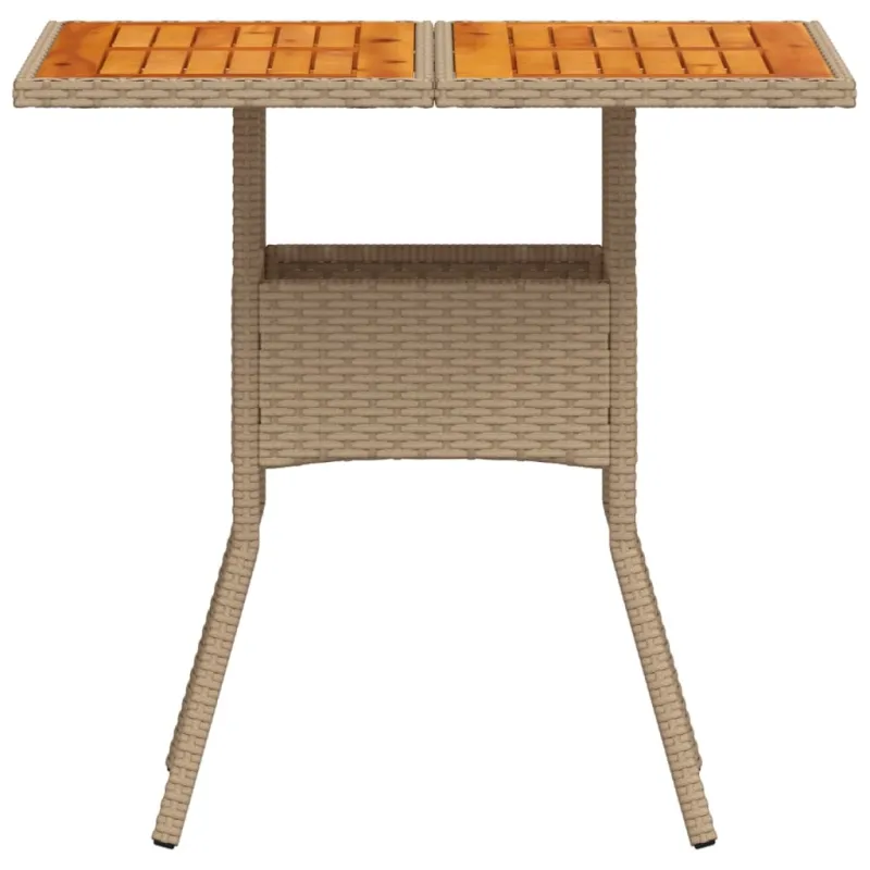 Sodo pöytätaso, hiekka, 80x80x75cm, polyratasta ja akasiapuuta