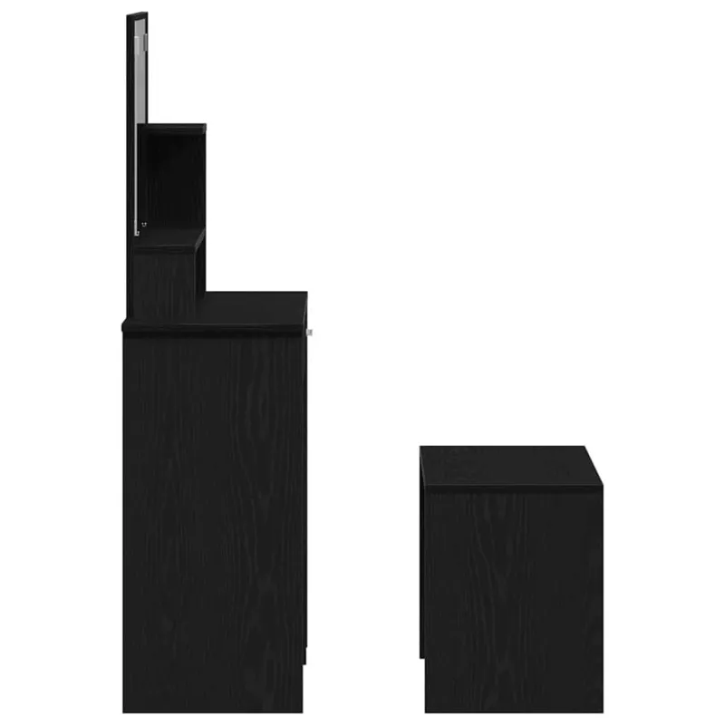 Tualetės rinkinys 2 pcs Juodas ąžuolas Apdirbta mediena