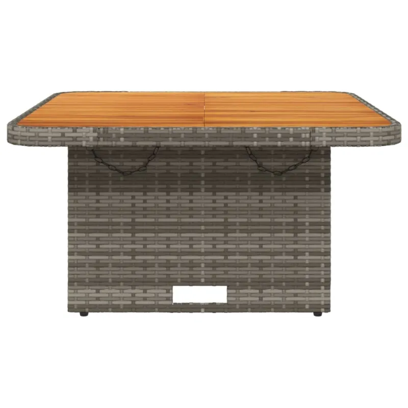 Sodo laud, pilkas, 80x80x71cm, polirattana/akatsiapuit