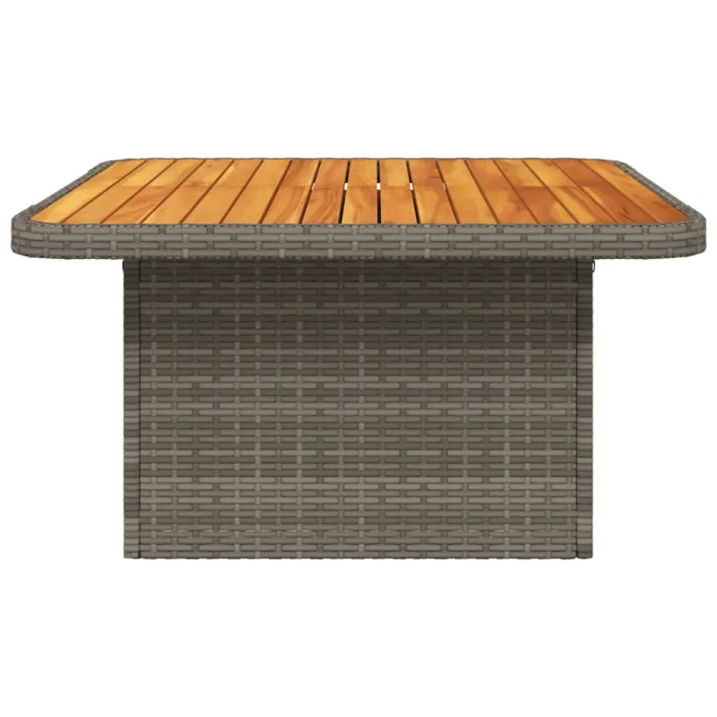 Sodo laud, pilkas, 80x80x71cm, polirattana/akatsiapuit