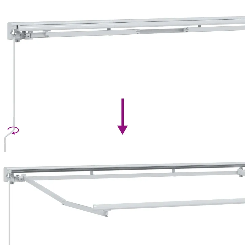 Rankinis markizės rėmas su LED 5 × 3,5 m