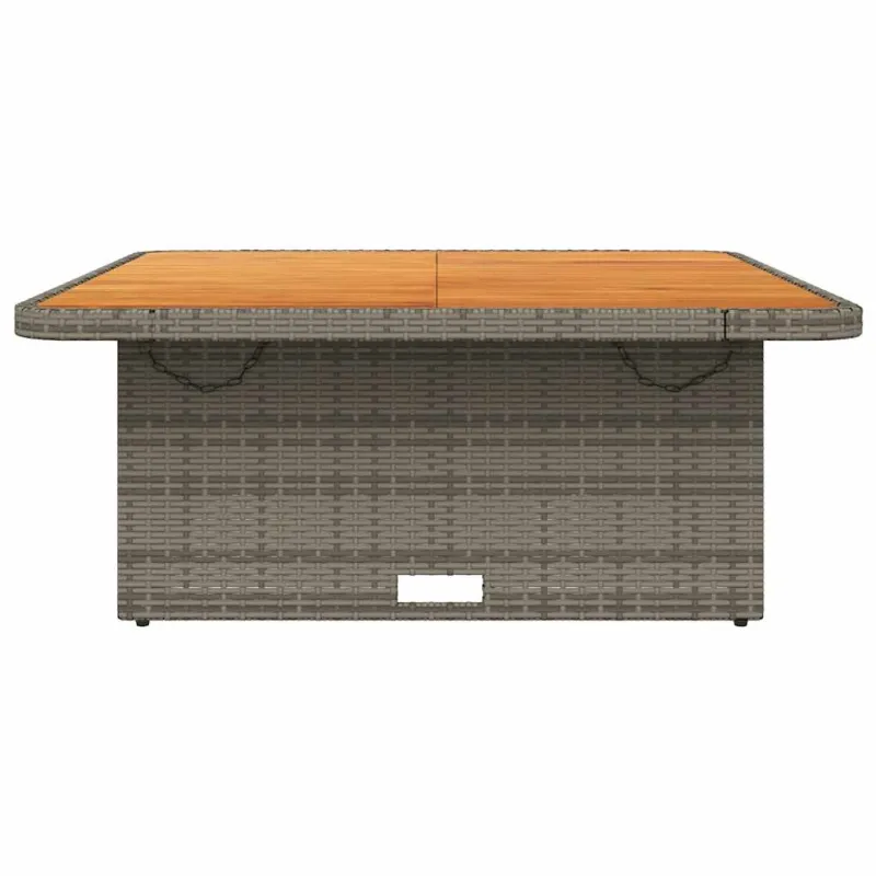 Sodo laud, hall, 110x110x71cm, polirattana/akatsiapuu