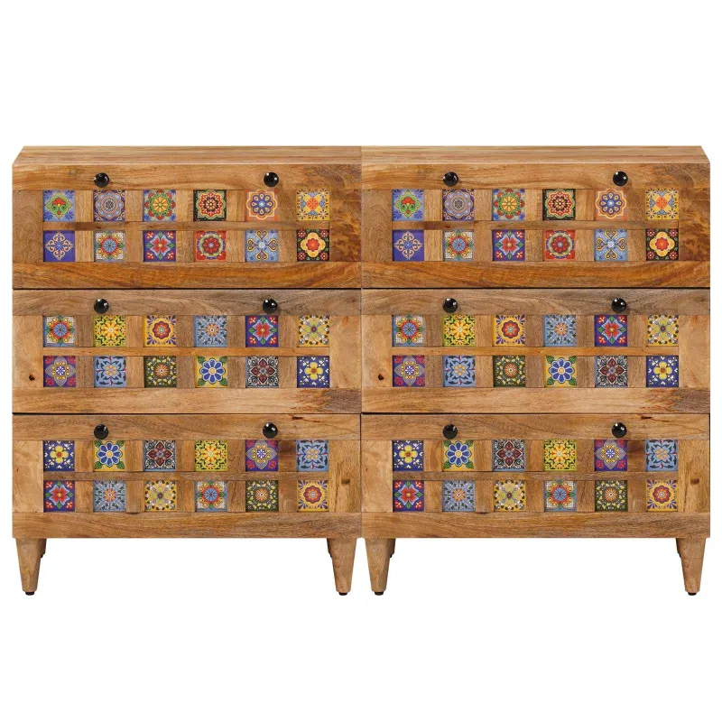 Kabalas 2 pcs Natūrali 60 x 33 x 75 cm Kietas mango medis