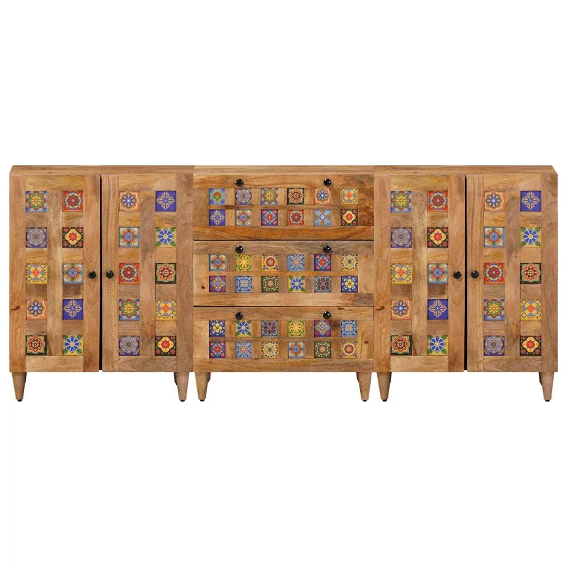 Kabalas 3 pcs Natūrali 60 x 33,5 x 75 cm Kietas mango medis
