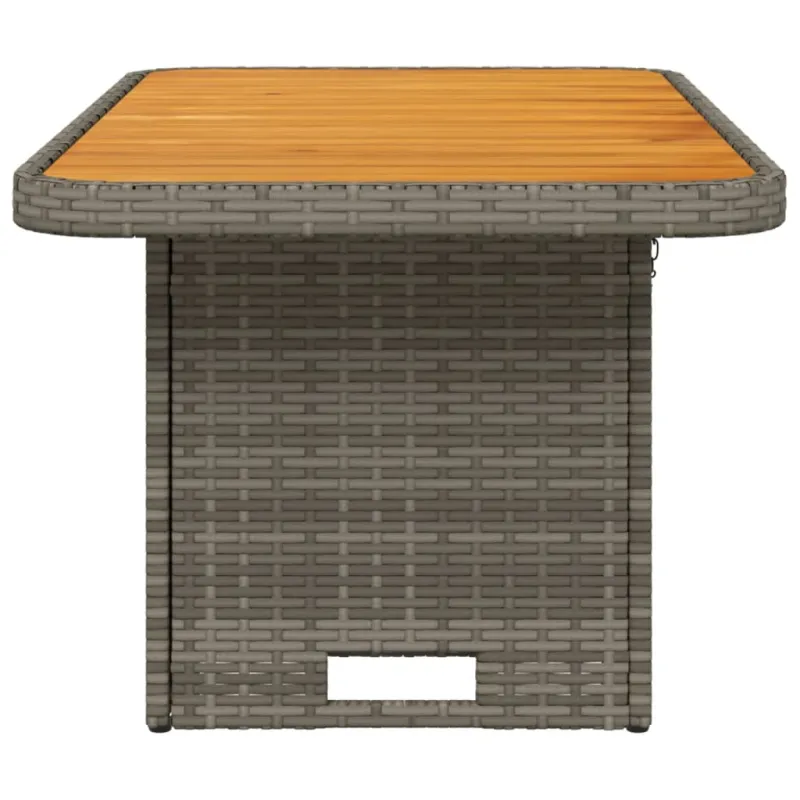 Sodo pöytätaso, harmaa, 90x55x71 cm, polyrattani ja akatiilauta
