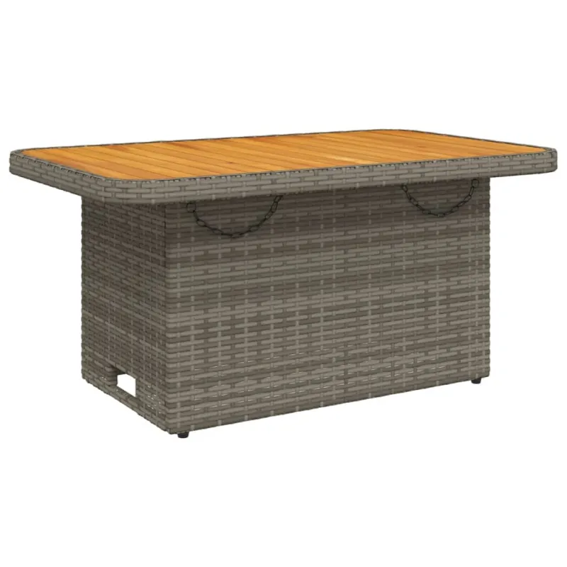 Sodo pöytätaso, harmaa, 90x55x71 cm, polyrattani ja akatiilauta