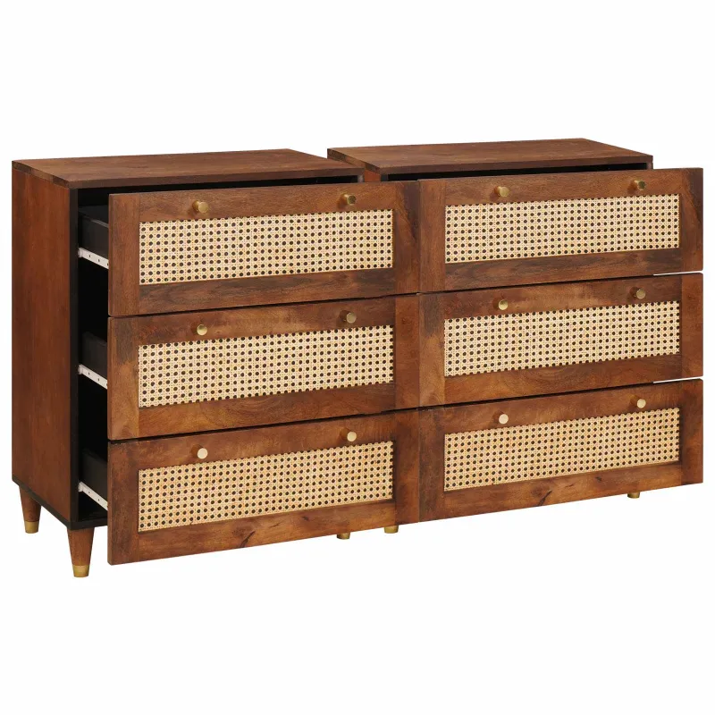 Šoninė spintelė 2 pcs Ruda 60 x 33,5 x 75 cm Kietas mango medis