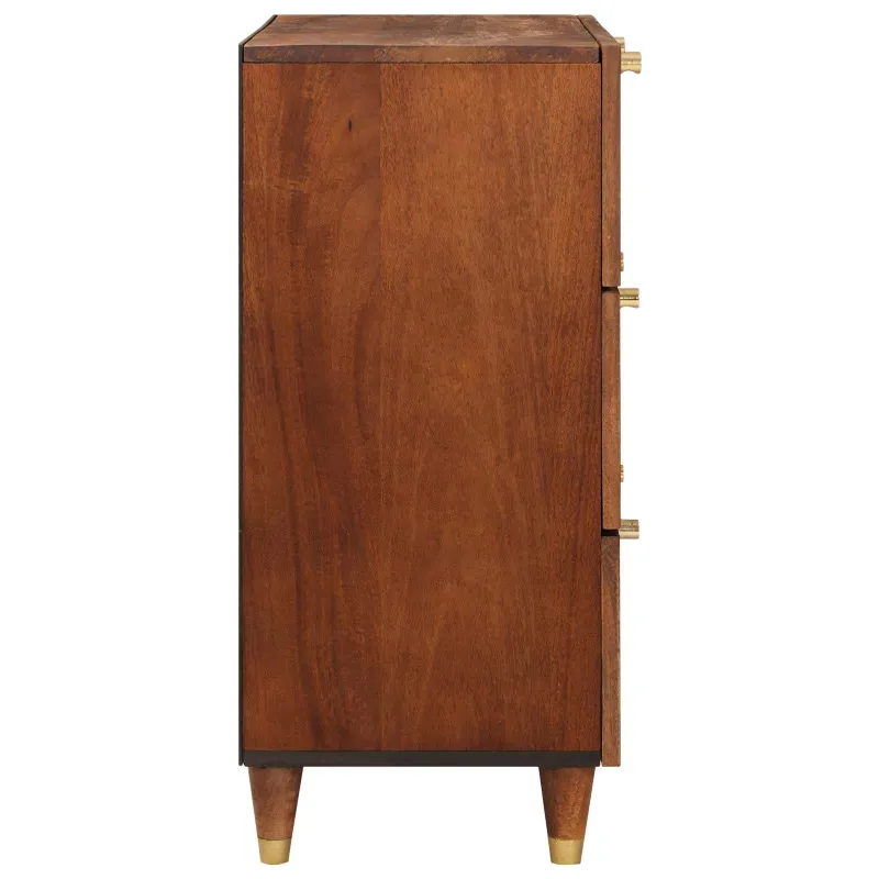 Šoninė spintelė 2 pcs Ruda 60 x 33,5 x 75 cm Kietas mango medis