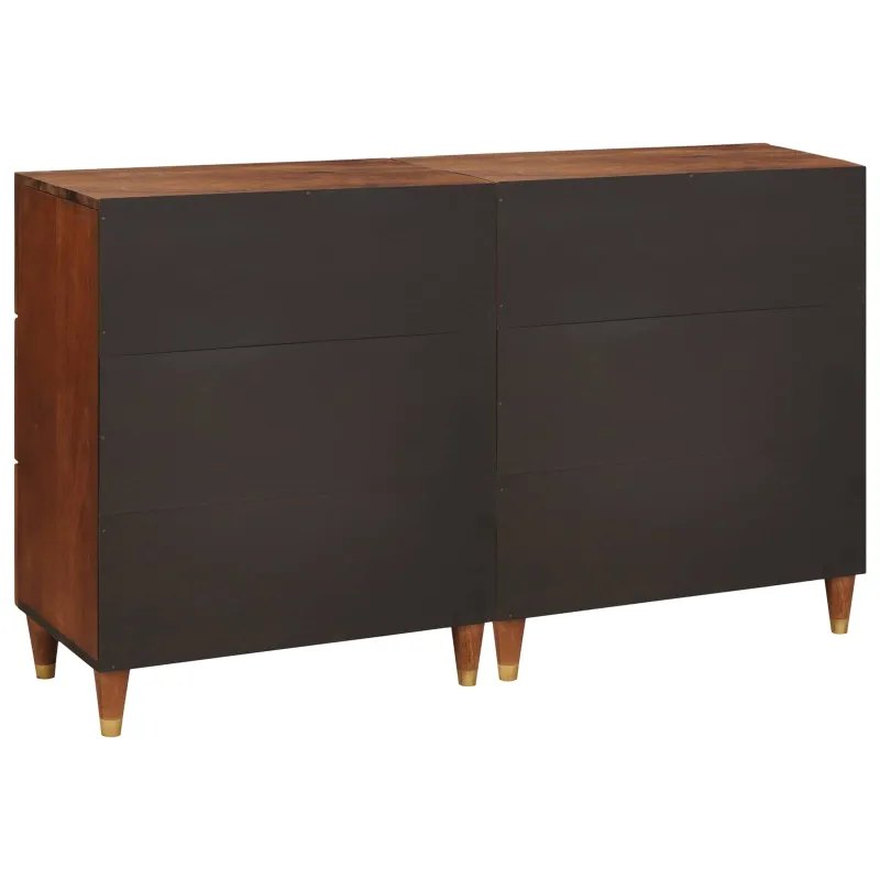 Šoninė spintelė 2 pcs Ruda 60 x 33,5 x 75 cm Kietas mango medis