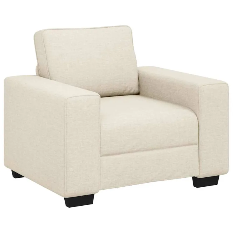 Sofa 3 pcs Smėlio 221 x 80 x 82 cm Lino mišinio audinys