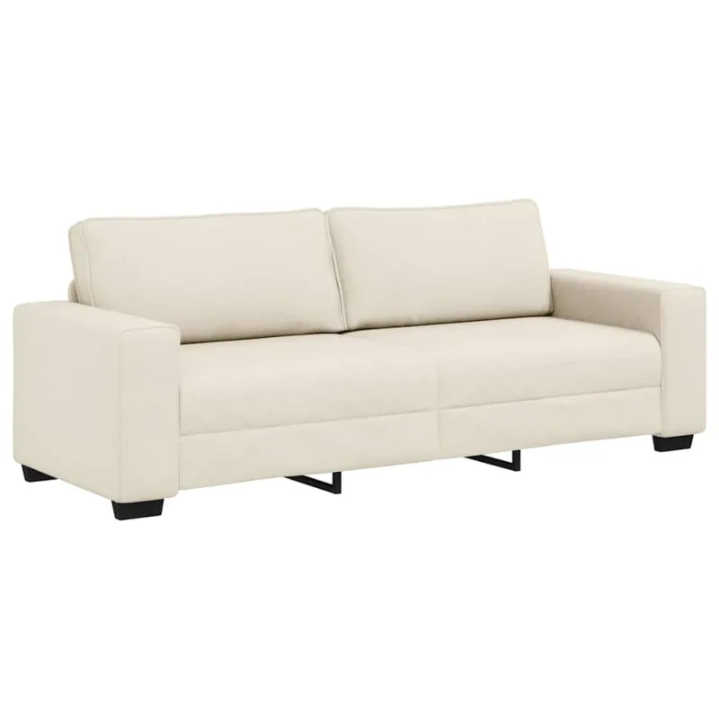 Sofa 3 pcs Smėlio 221 x 80 x 82 cm Lino mišinio audinys