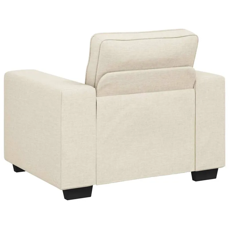 Sofa 3 pcs Smėlio 221 x 80 x 82 cm Lino mišinio audinys