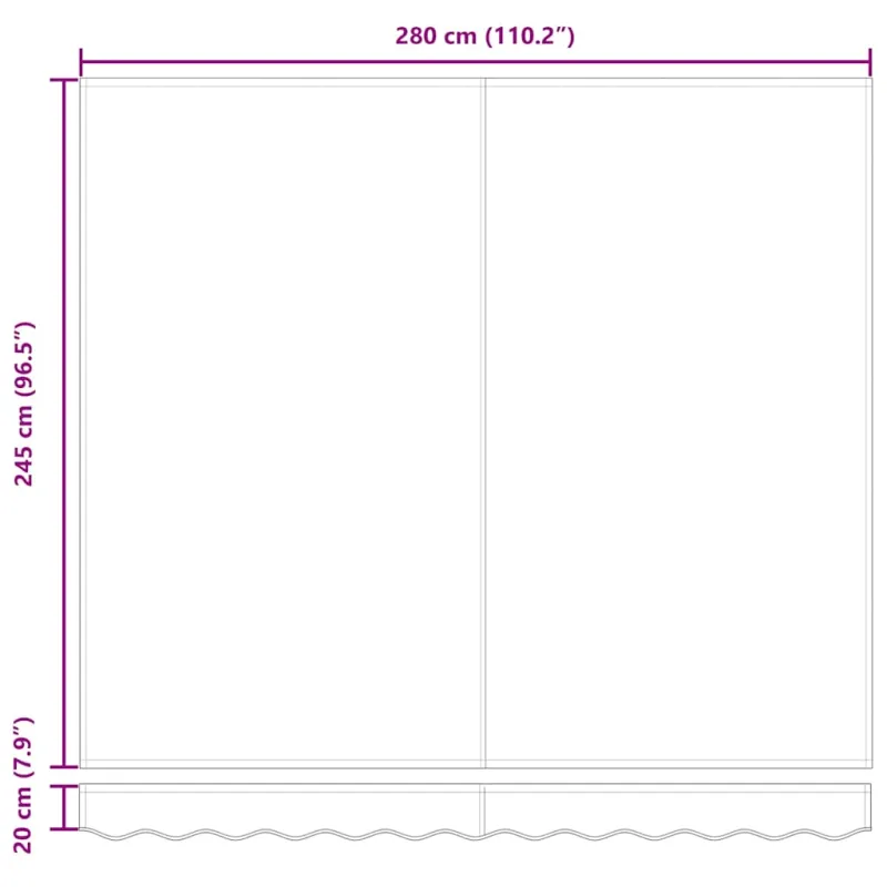 Ištraukiama markizė Raudona ir balta 300 x 250 cm
