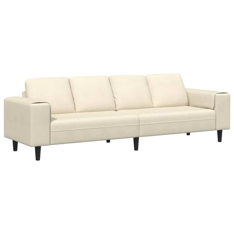 Sofa Kreminė 250 x 77 x 76 cm Kordūrinis audinys
